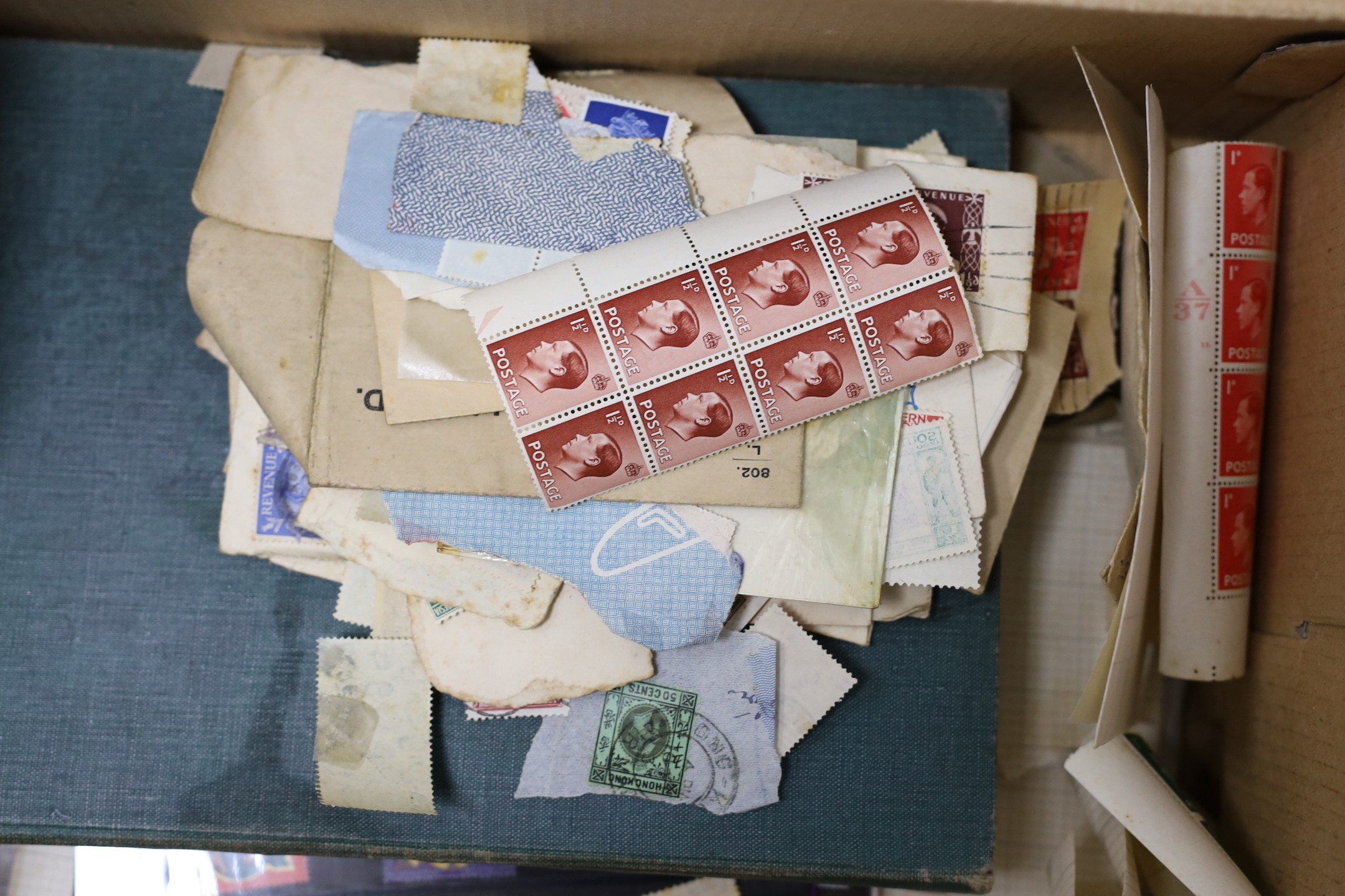 George V to Queen Elizabeth II stamps in 3 albums, including1948 silver Wedding £1 and £1 brown mint blocks etc